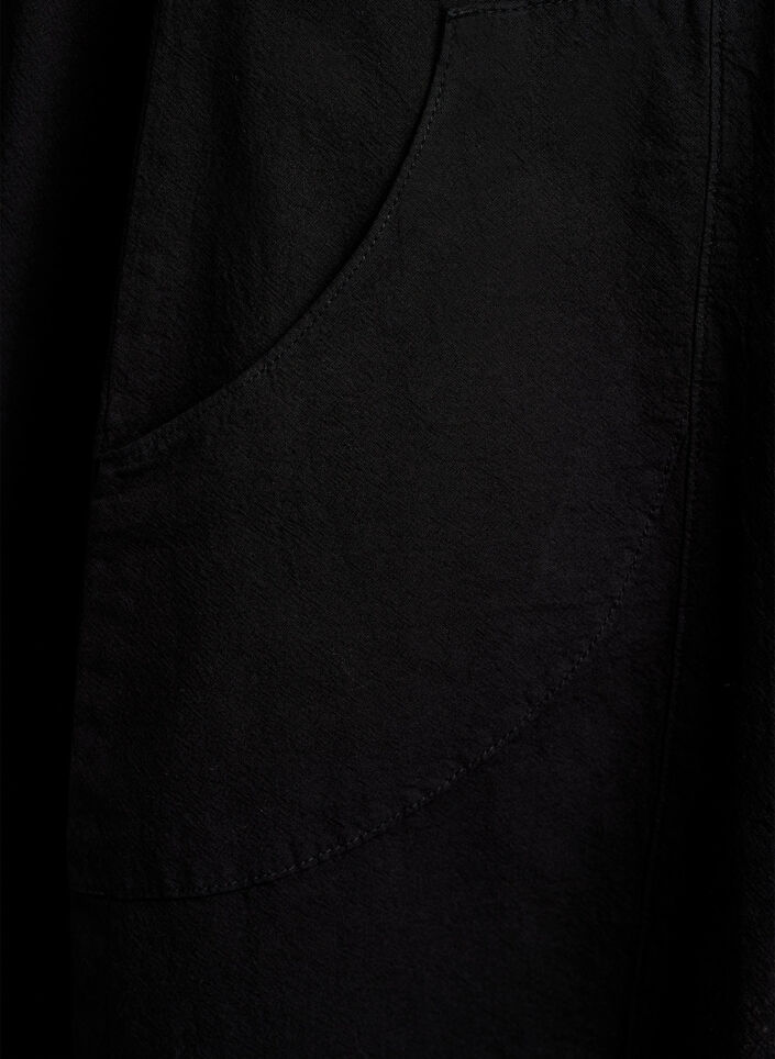 Katoenen jurk met korte mouwen, Zwart, Packshot image number 3