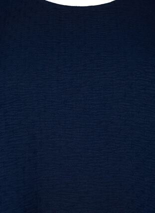 Blouse met lange mouwen en textuur, Navy Blazer, Packshot image number 2