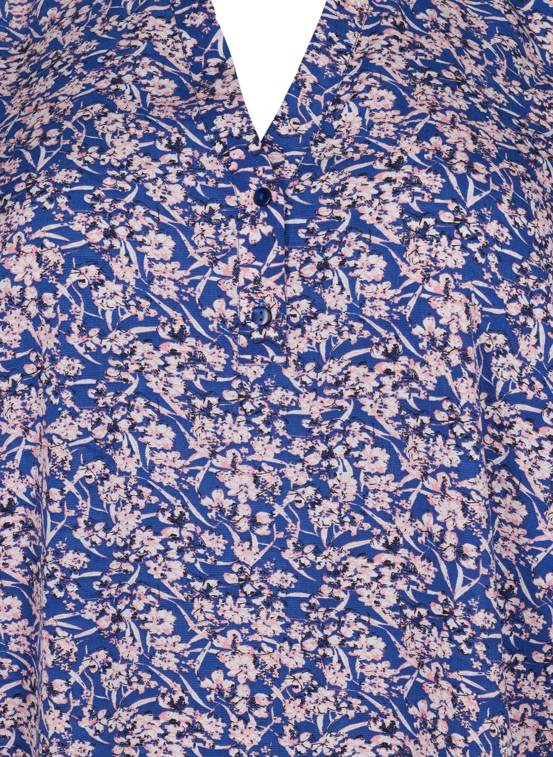 Zizzi FLASH - Blouse met lange mouwen en print, Strong Blue Flower, Packshot image number 2