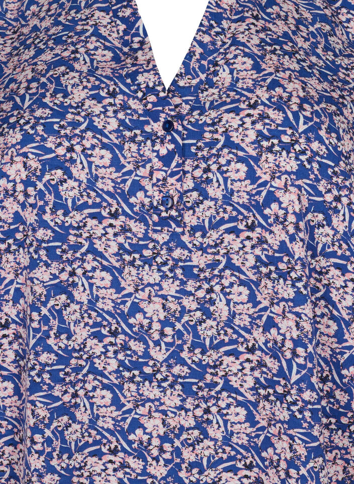 FLASH - Blouse met lange mouwen en print, Strong Blue Flower, Packshot image number 2