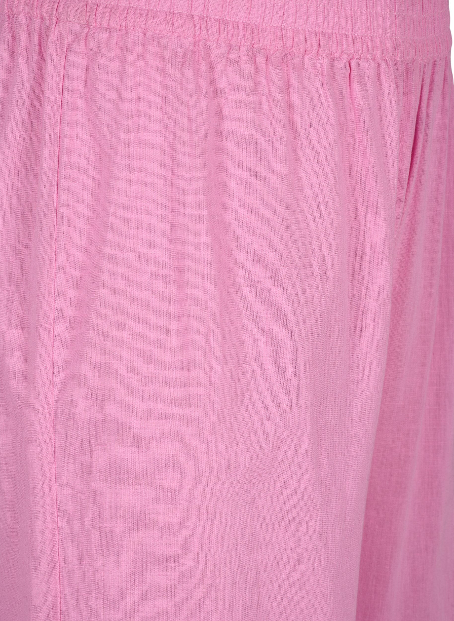 Zizzi Broek van 7/8 katoenmix met linnen, Rosebloom, Packshot image number 2