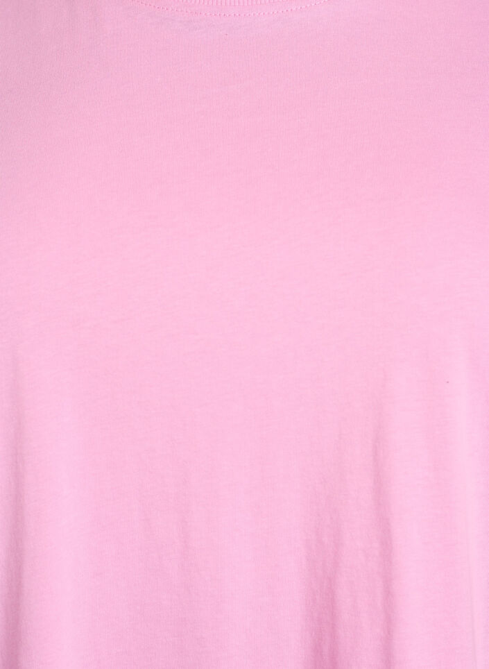 Basic katoenen T-shirt met ronde hals, Roze, Packshot image number 2