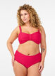 Bikinibroekjes met een structuurpatroon en normale taille, Roze, Model image number 0