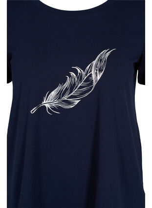 Katoenen t-shirt met korte mouwen en print, Night Sky w. silver , Packshot image number 2