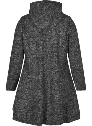Lange jas met capuchon en wol, Dark G. mlg, Packshot image number 1