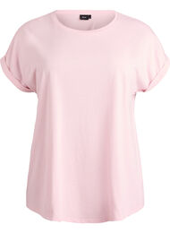 T-shirt met korte mouwen van katoenmix, Roze