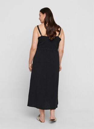 Maxi-jurk met smokwerk, Black, Model image number 1