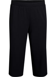 Hoog getailleerde kniebroek met losse pasvorm, Zwart