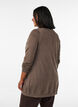 Lang gebreid vest in viscosemix, Bruin, Model image number 2