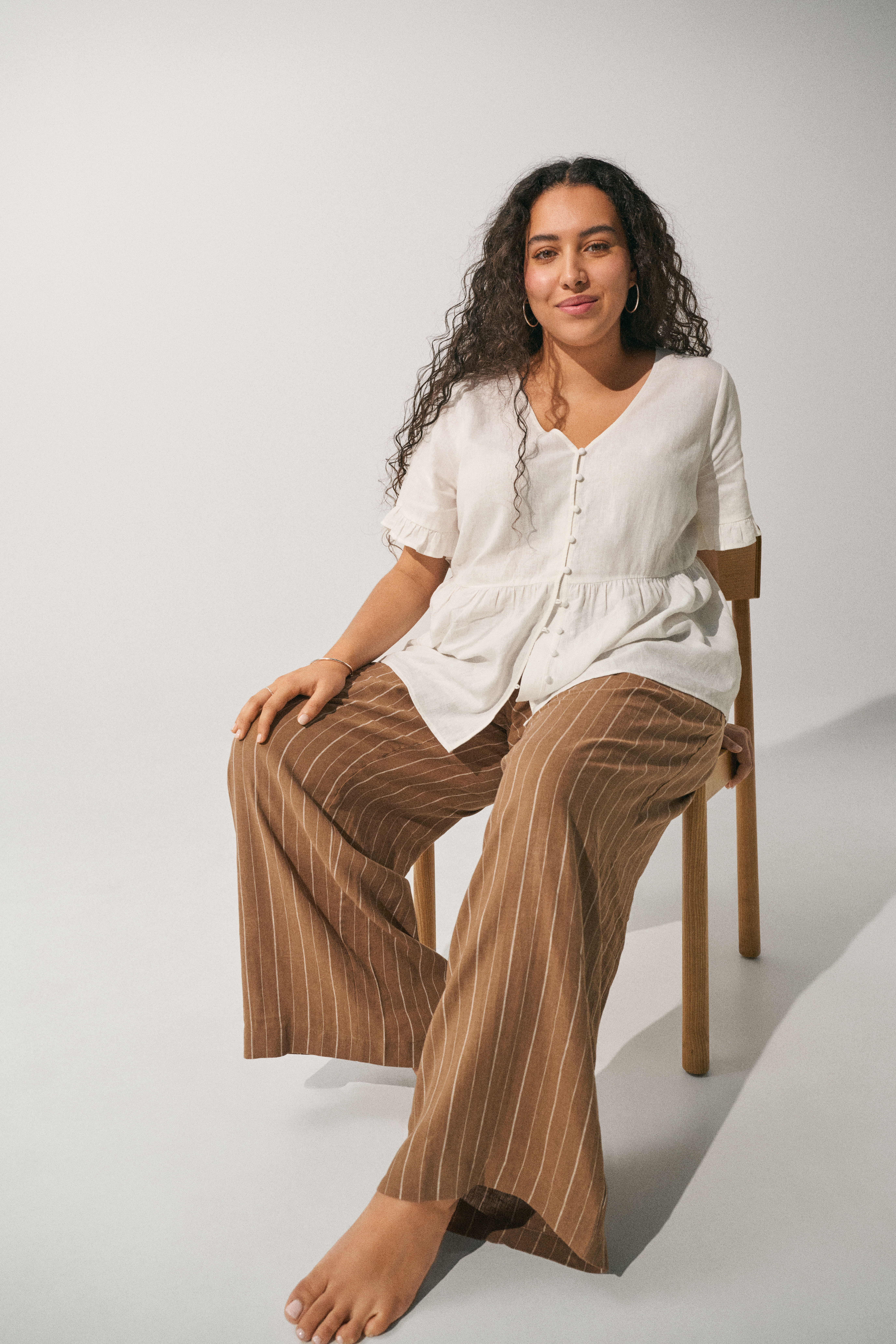 Zizzi Outfit van linnen en viscose, , Model