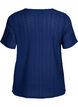 Blouse met korte mouwen en getextureerd patroon, Medieval Blue, Packshot image number 1