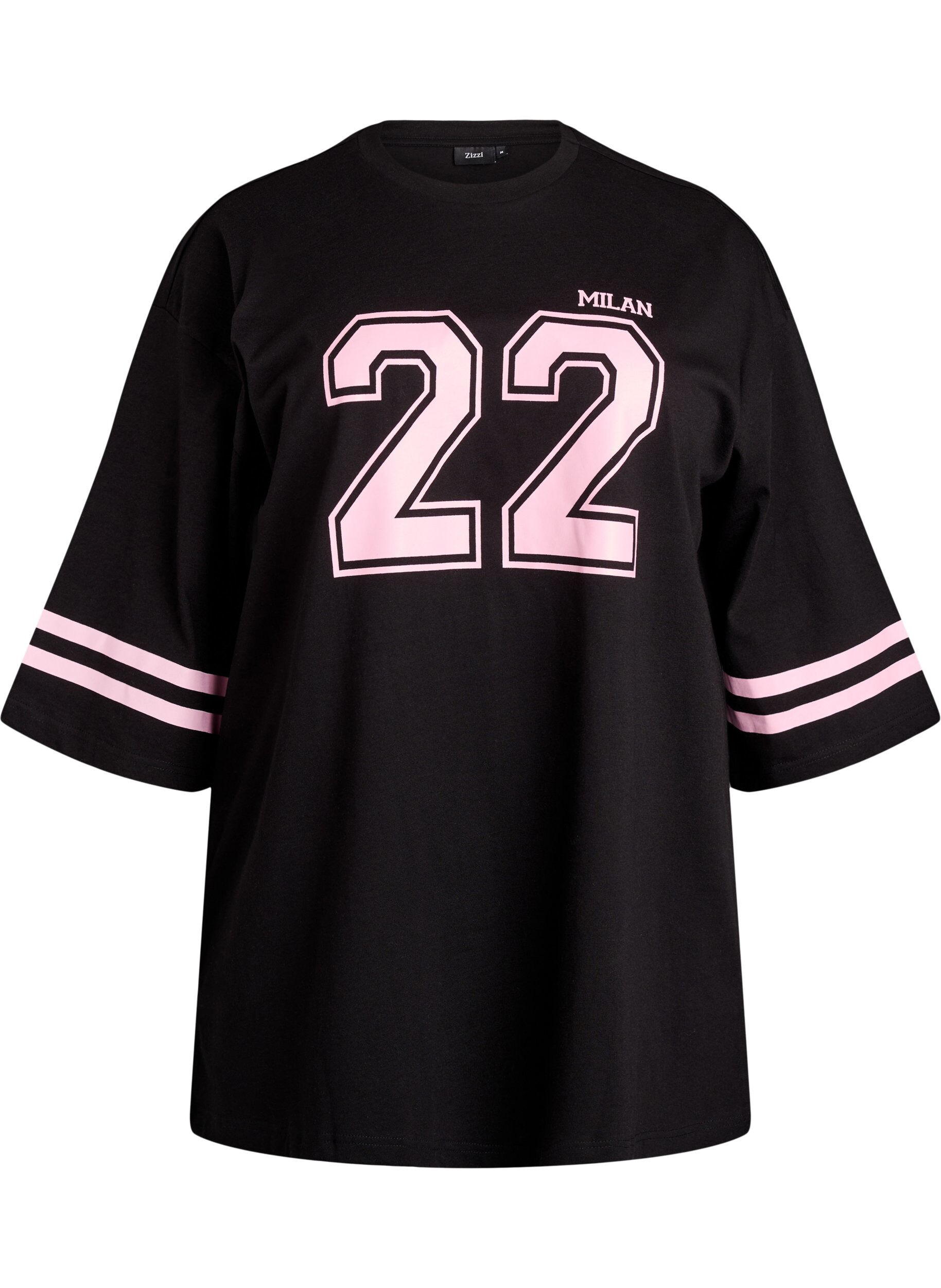 Oversized college T-shirt met 3/4 mouwen