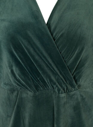 Midi-jurk in velours met lange mouwen, Darkest Spruce, Packshot image number 2