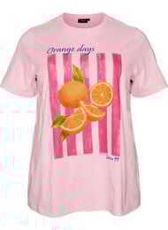 Organisch katoenen T-shirt met print aan de voorkant, Roze