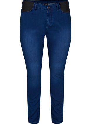 Super slim Amy jeans met elastiek in de taille, Dark blue, Packshot image number 0