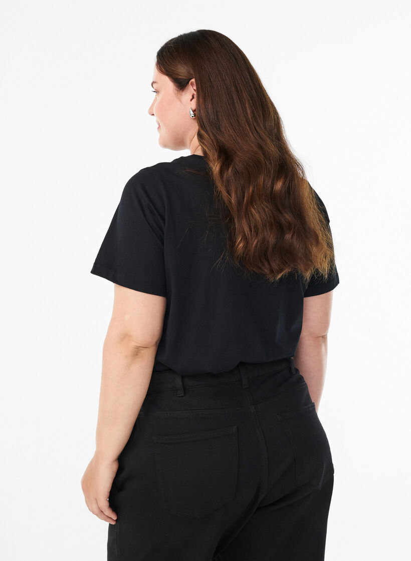 Kerst T-shirt van biologisch katoen, Zwart, Model image number 2