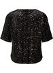 Paillettenblouse met mouwen tot de elleboog, Zwart, Packshot image number 1