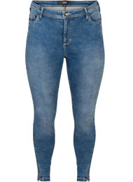 Cropped Amy jeans met rits, Blue denim