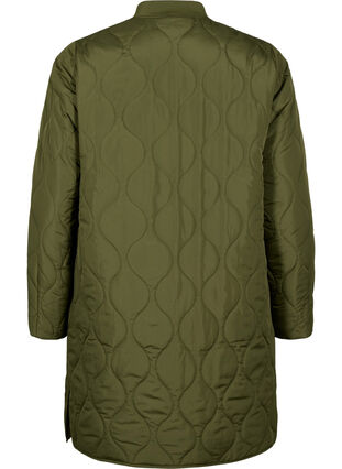 Lange gevoerde jas met zakken en rits, Winter Moss, Packshot image number 1