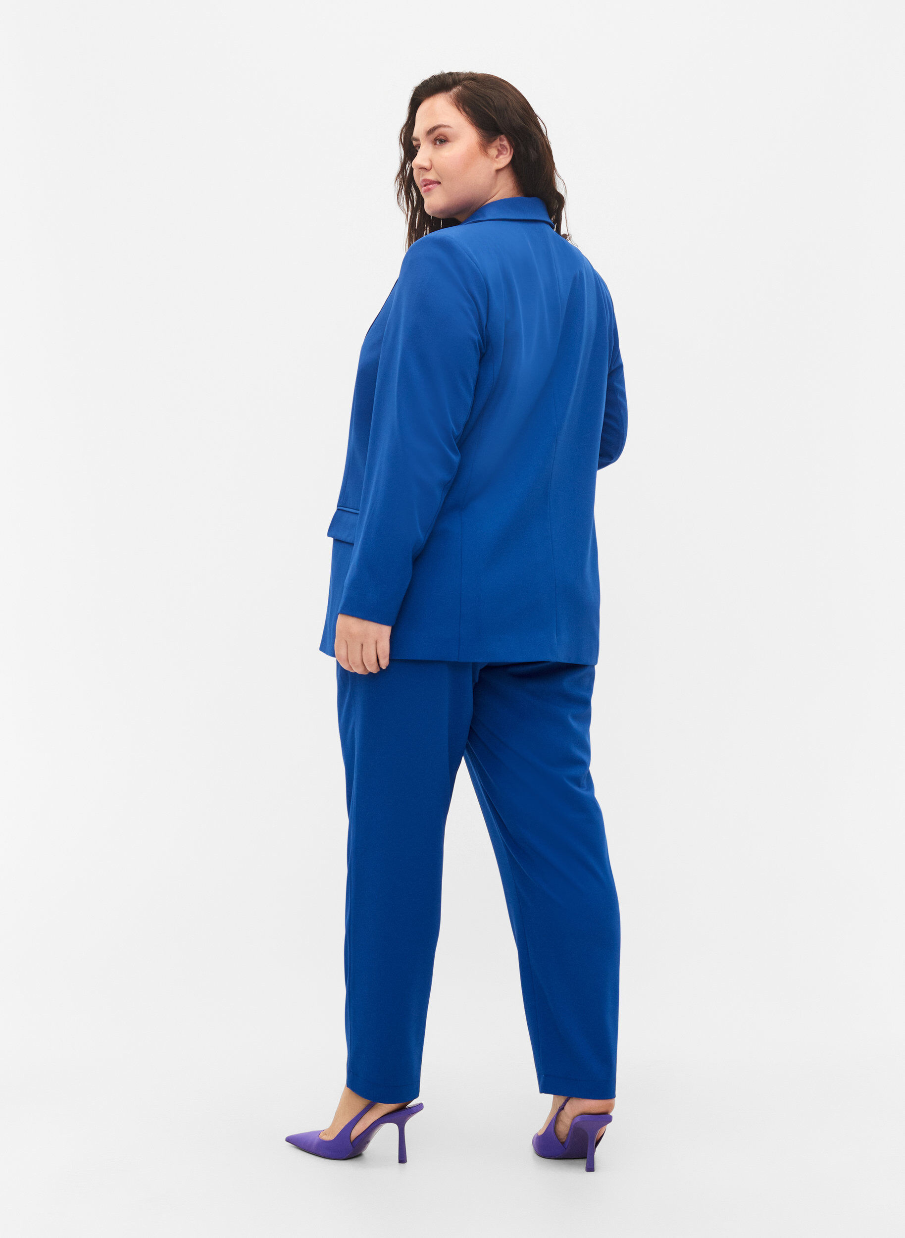 Zizzi Klassieke broek met zakken, Blauw, Model image number 1