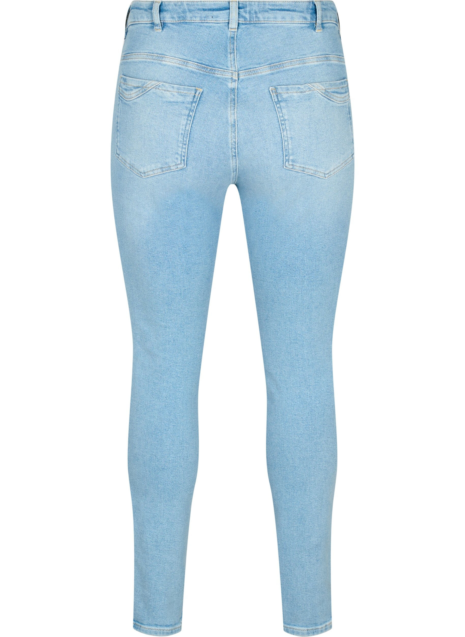 Zizzi Amy jeans met hoge taille en super slanke pasvorm, Light blue, Packshot image number 1
