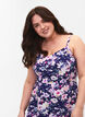 Gebloemde viscose strappy jurk met smock, Blue Flower, Model image number 3