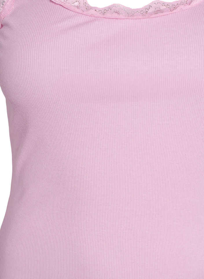Top met kanten rand, Roze, Packshot image number 2