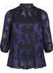 Chiffon blouse met jacquardpatroon, Evening Blue, Packshot image number 0