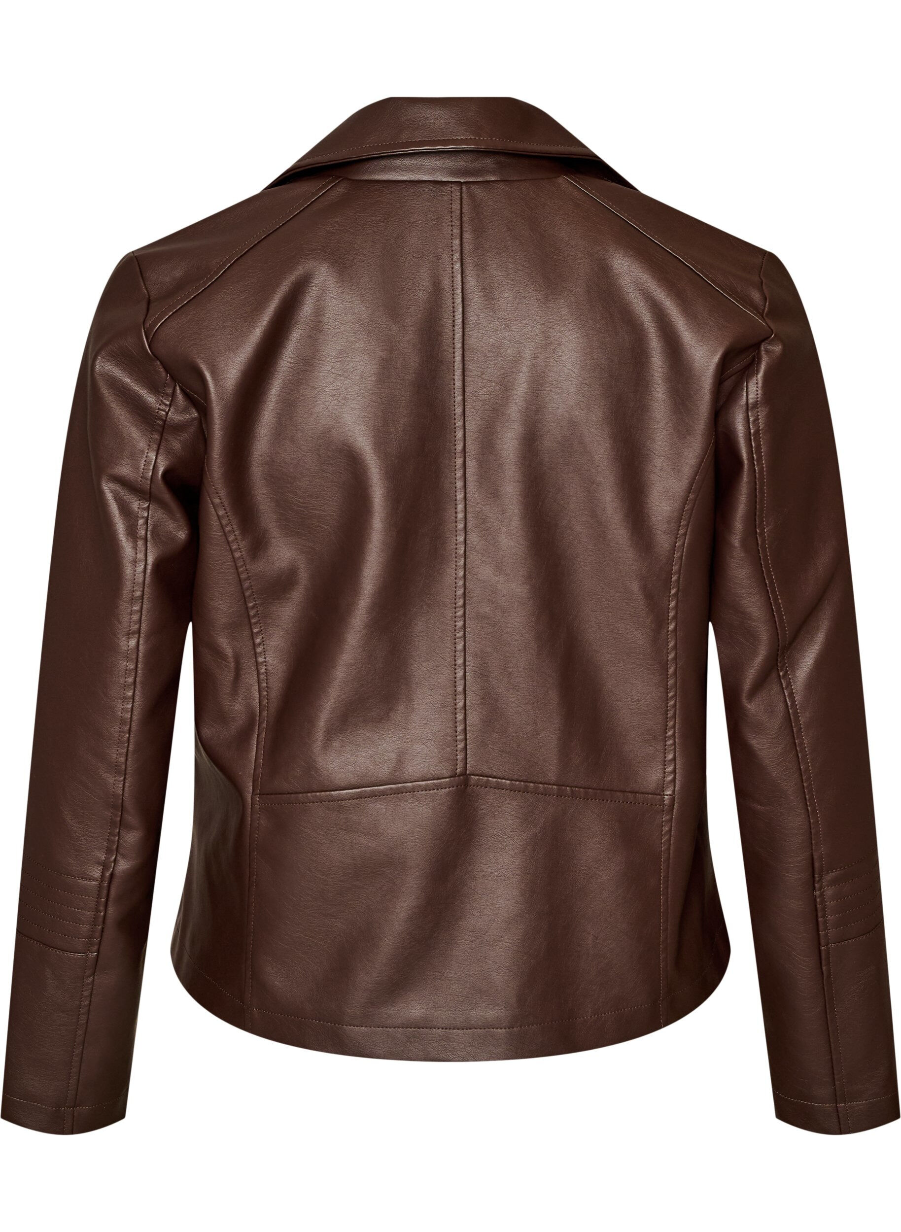 ZizziBikerjack in imitatieleer, Bruin, Packshot image number 1