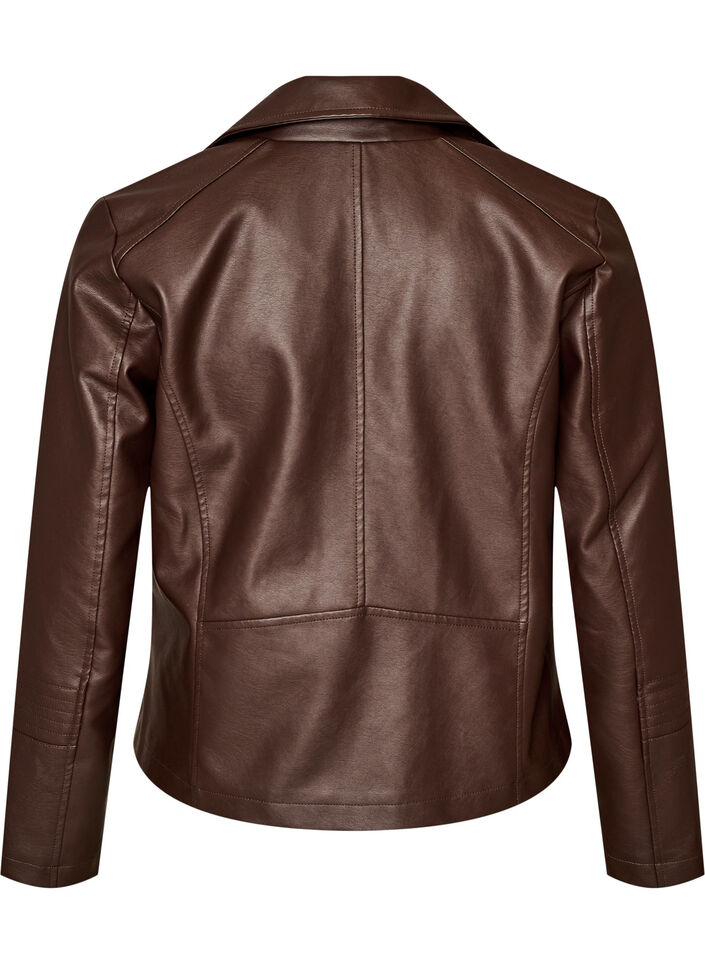 Bikerjack in imitatieleer, Bruin, Packshot image number 1