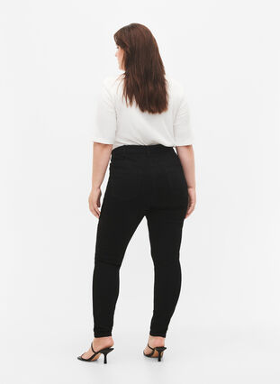 Amy jeans met een hoge taille en super slanke pasvorm, Black, Model image number 1