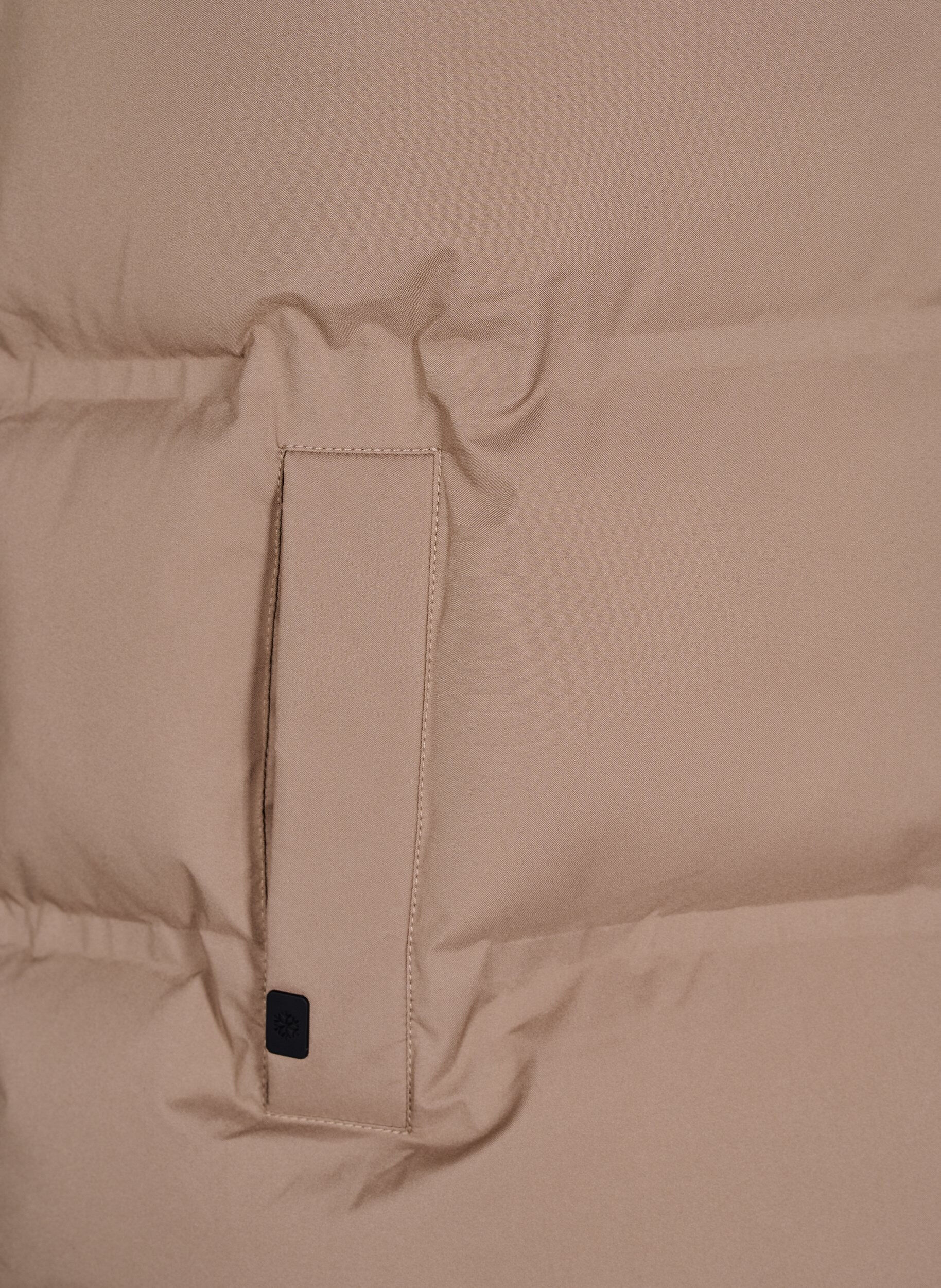 Zizzi Korte puffer bodywarmer met hoge kraag, Bruin, Packshot image number 3