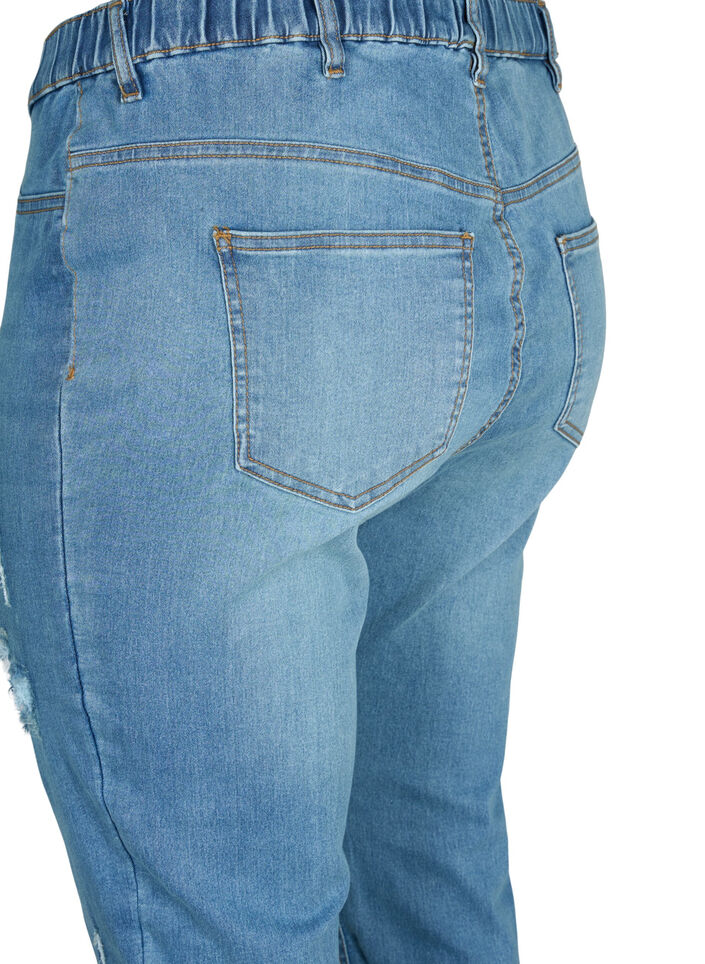 Jeggings met rip, Blue denim, Packshot image number 3