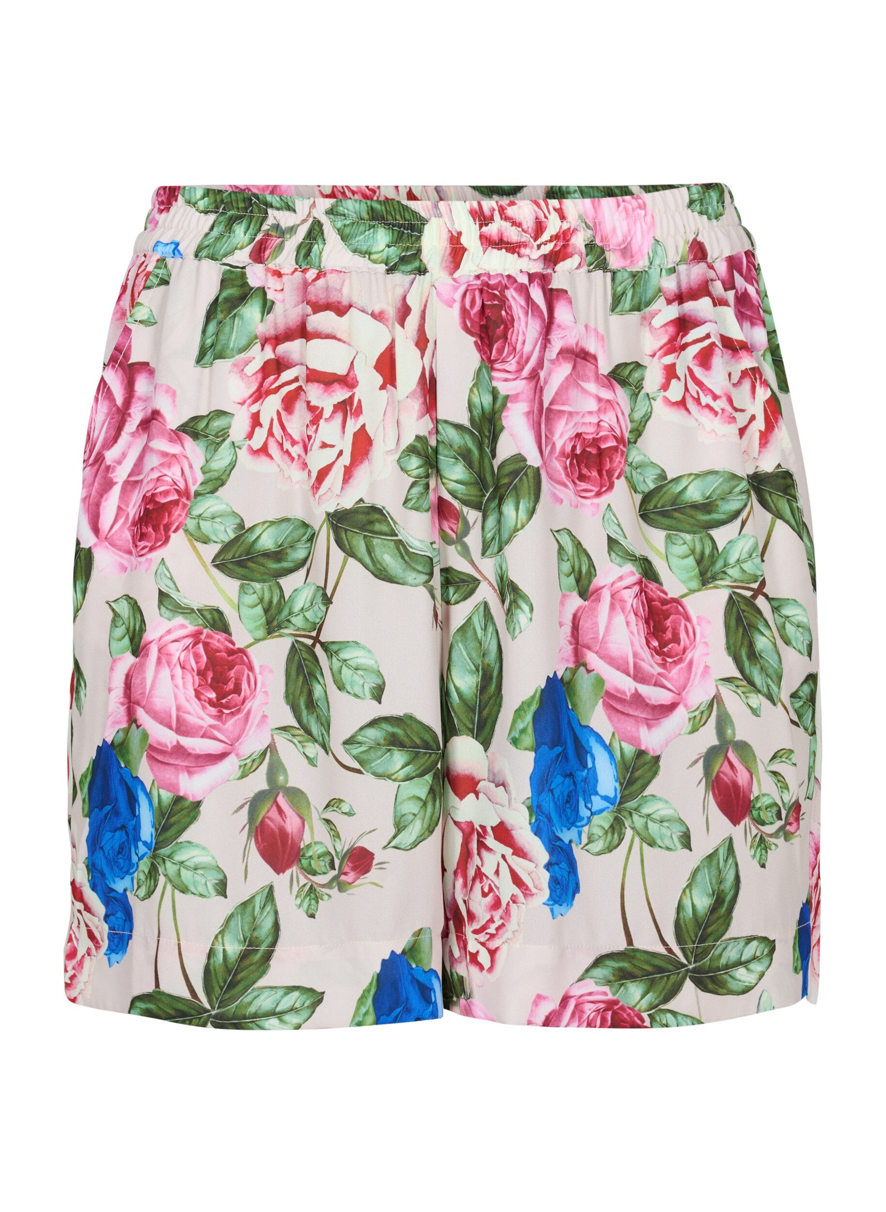Zizzi Shorts met bloemenprint, Bright Flower , Packshot image number 0