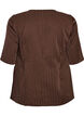 Blouse met krijtstreep, strasssteentjes en knopen, Bruin, Packshot image number 1
