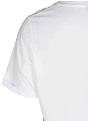 T-shirt met korte mouwen en print, Bright White, Packshot image number 3