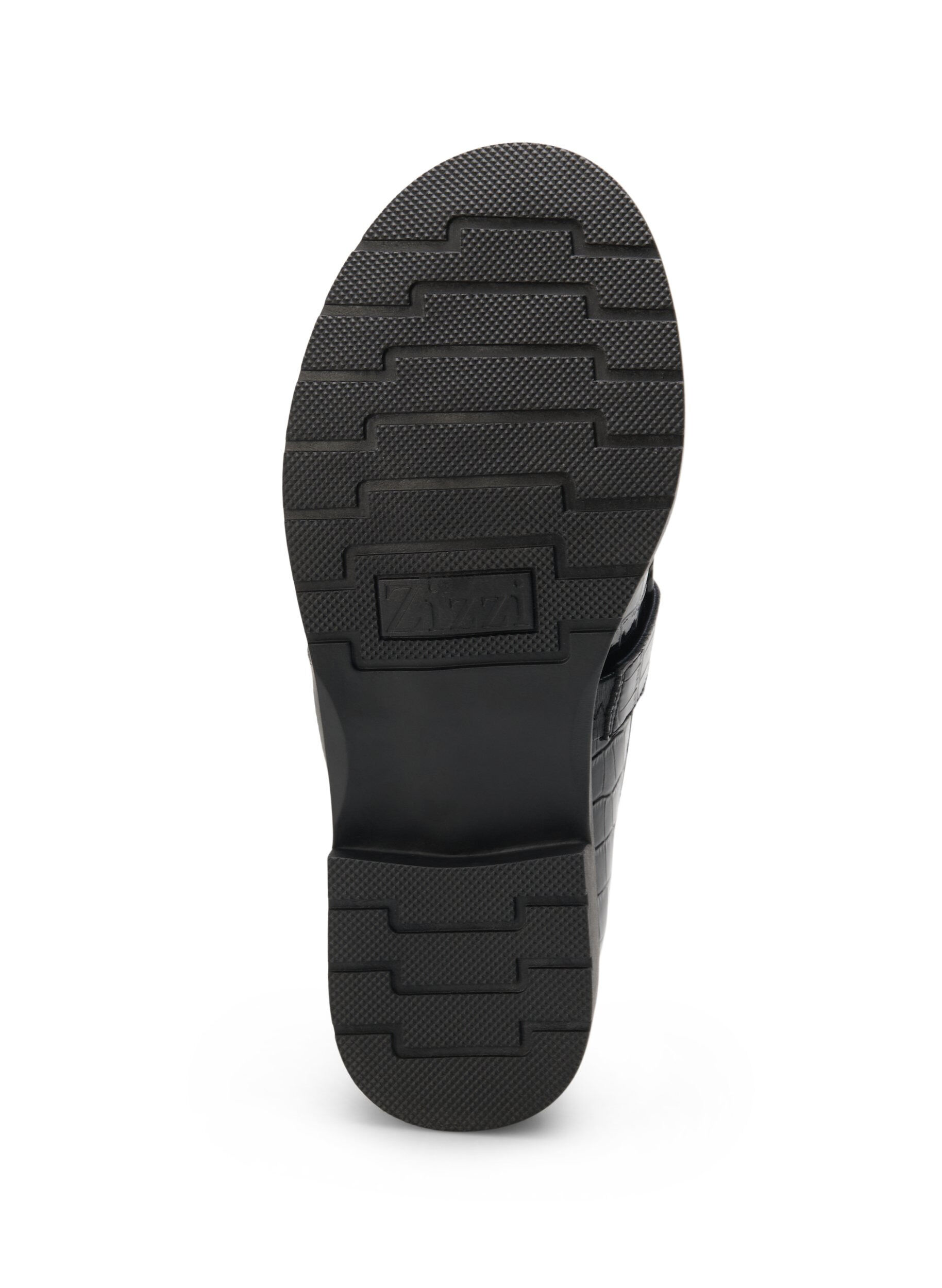 Zizzi Wijde croco loafers van leer, Black, Packshot image number 5