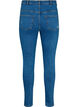 Strakke jeans met slijtagedetails, Blue denim, Packshot image number 1