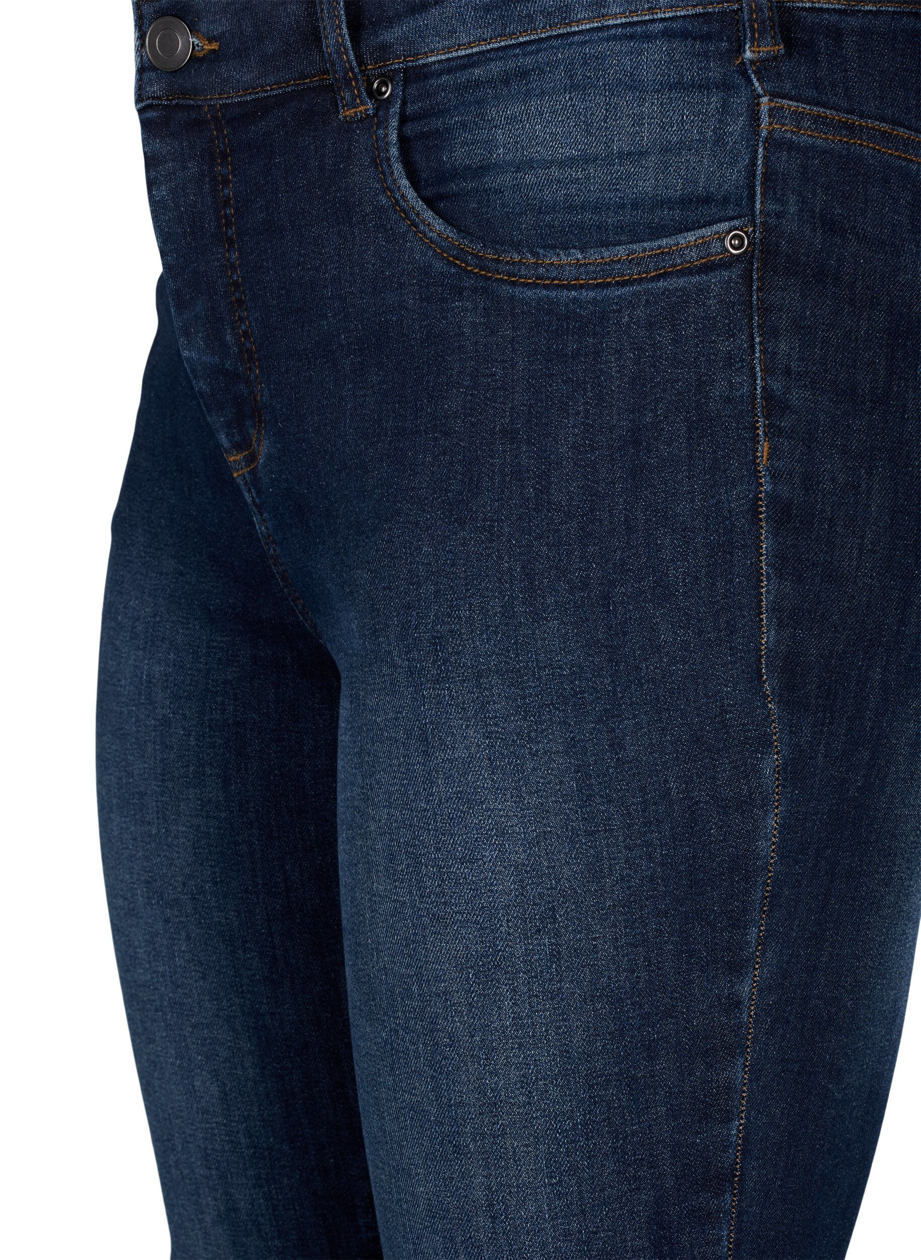 Zizzi Super smalle jeans met hoge taille, Dark Blue, Packshot image number 2