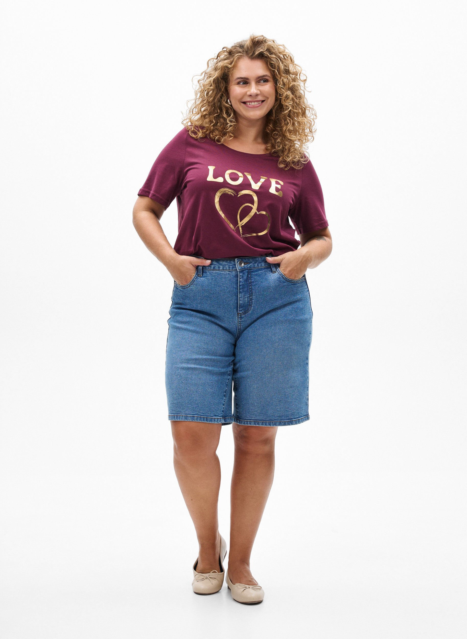 ZizziT-shirt met print, Rood, Model image number 1