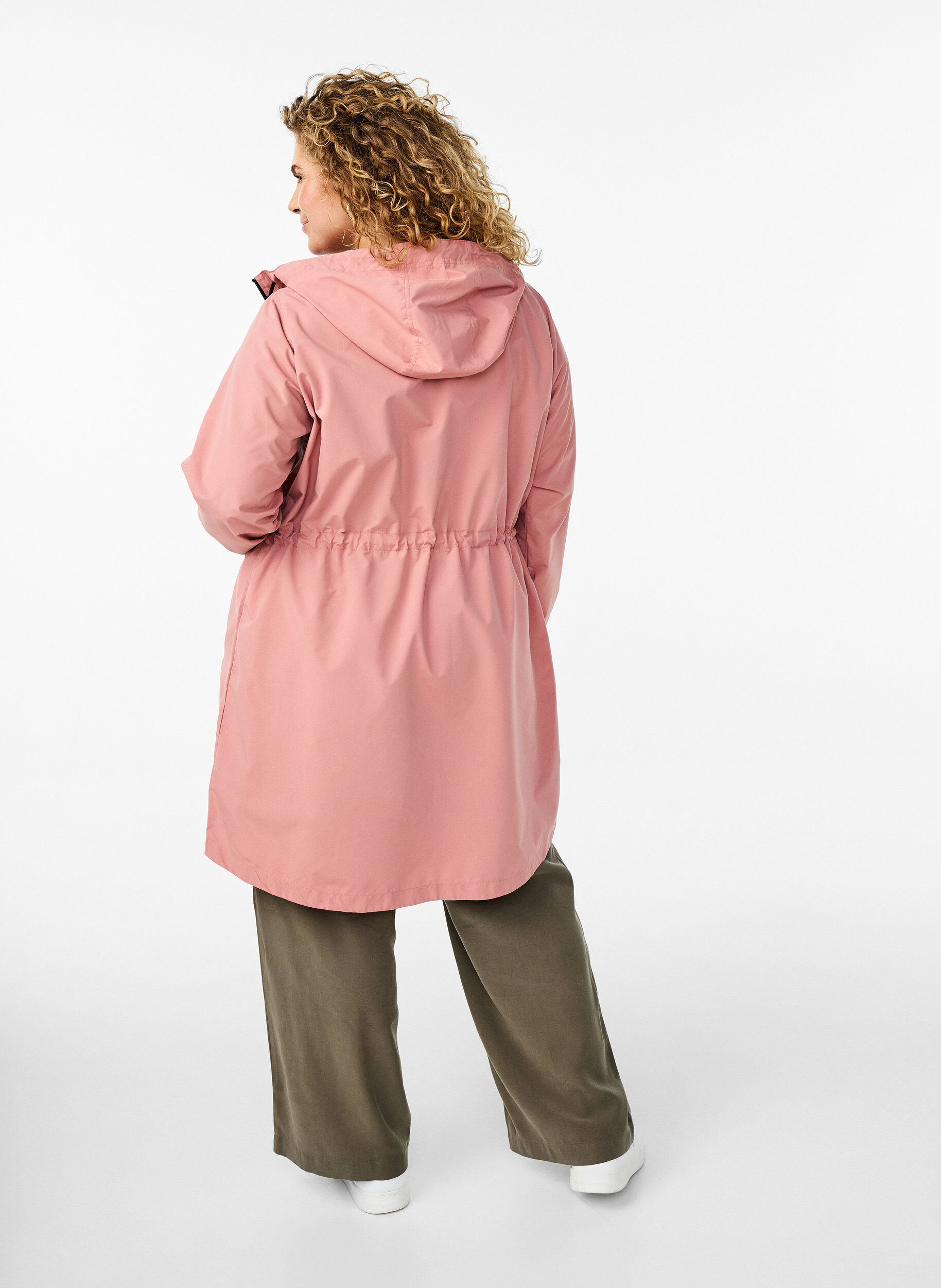 Zizzi FLASH - Lichtgewicht parka met een capuchon, Roze, Model image number 2