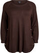 Gebreide blouse met knoopsluiting aan de zijkant, Bruin, Packshot image number 0