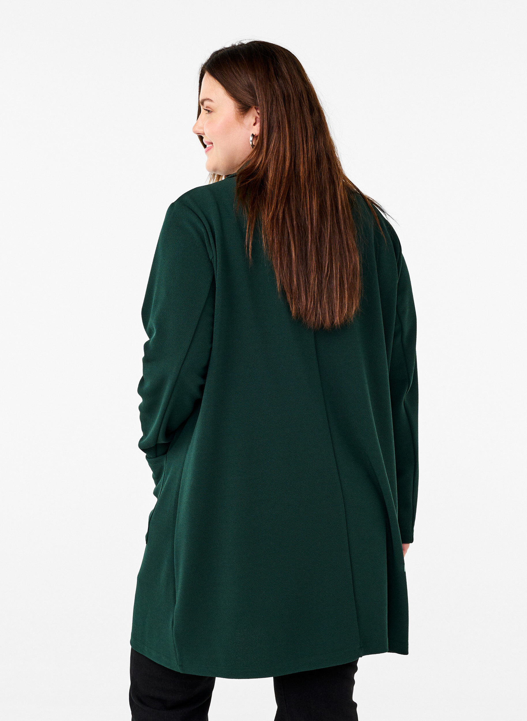 ZizziLange jas met zakken, Groen, Model image number 2