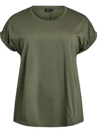 T-shirt met korte mouwen van katoenmix, Groen