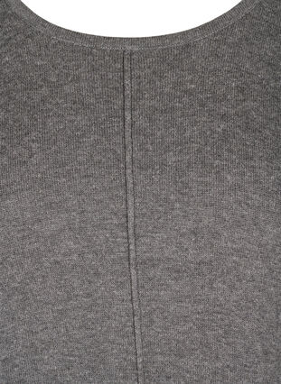 Effen gebreide top met ronde hals, Dark Grey Melange, Packshot image number 2