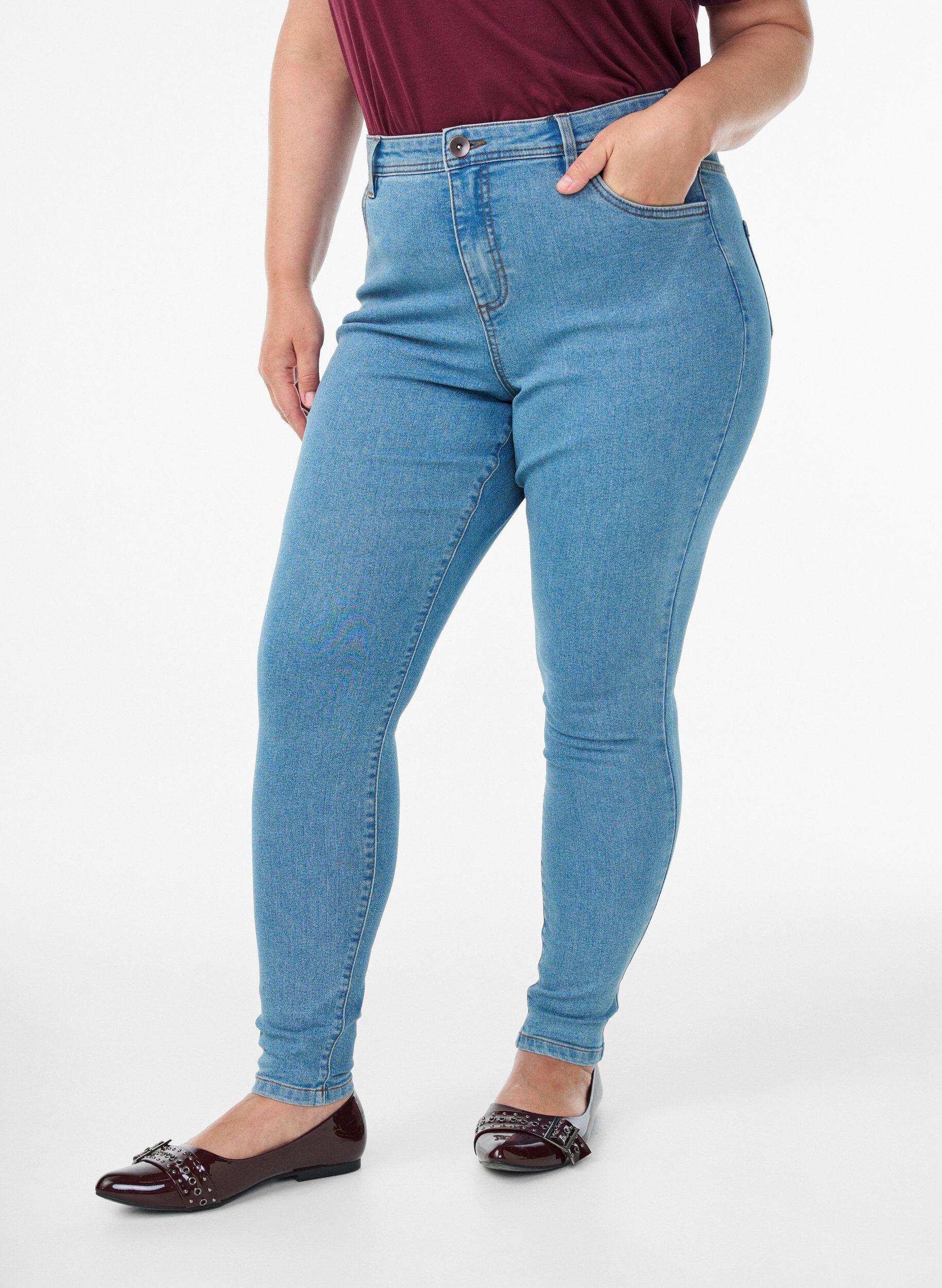Zizzi FLASH - Jeans met super slanke pasvorm, Blauw, Model image number 2