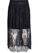Lange rok van kant met elastische taille, Zwart, Packshot image number 0