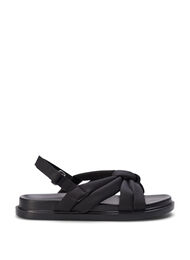 Wide fit - Sandalen met knoopdetail, Zwart