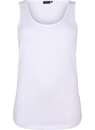 Effen gekleurd basic top in katoen, Wit