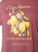 Katoenen T-shirt met print aan de voorkant en een gewassen look, Rood, Packshot image number 2